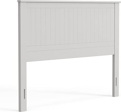 Glenwillow Home Wainscott Wood Panel Headboard in White - Queen Size