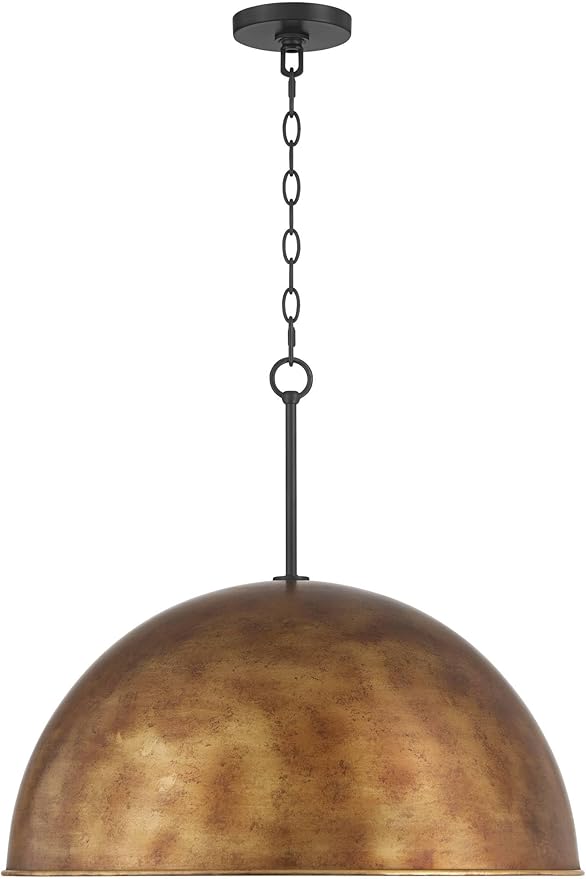 Possini Euro Design Julian 24" Rustic Industrial Pendant Ceiling Light Fixture Dining Room Over Table Kitchen Island Foyer Dome Hanging 4-Light Brown Bronze Finish Hallway Entryway Living Room