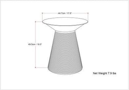 SIMPLIHOME Sheridan Industrial 18 Inch Wide Metal Accent Side Table in Antique Silver, Fully Assembled, For the Living Room and Bedroom