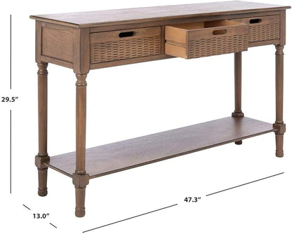 SAFAVIEH Home Collection Landers Brown 3-Drawer Console Table CNS5711C