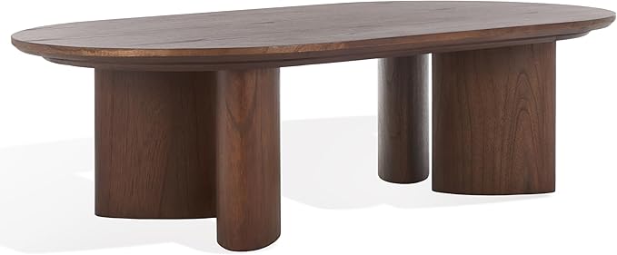 SAFAVIEH Couture Collection Barnard Walnut Oval Solid Wood Coffee Table