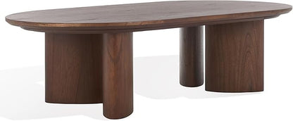 SAFAVIEH Couture Collection Barnard Walnut Oval Solid Wood Coffee Table