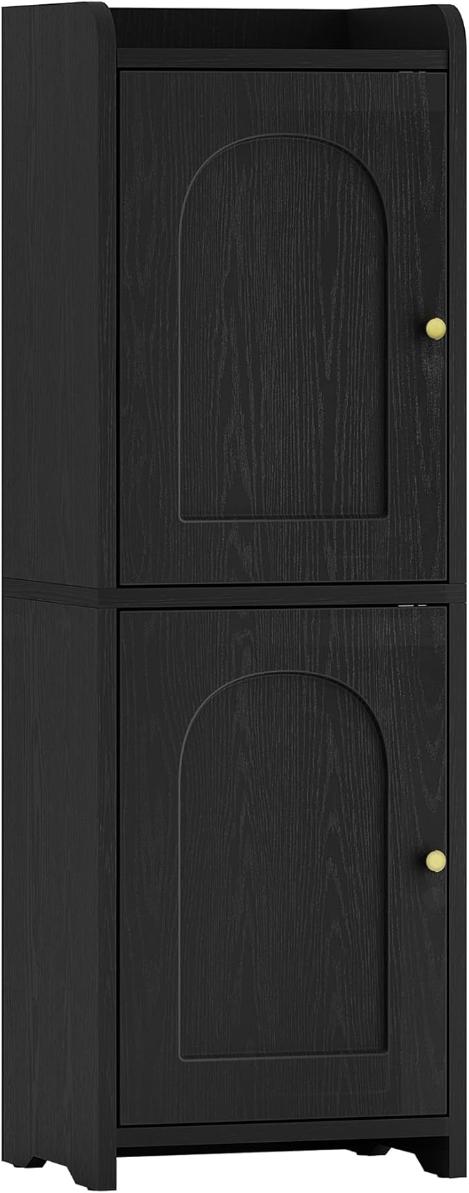 Bathroom Storage Cabinet, Corner Floor Cabinet with 2 Doors and Adjustable Shelf, Narrow Toilet Paper Cabinets, Bathroom Organizer for Small Spaces, 7.9" D x 9.8" W x 29.5" H Black