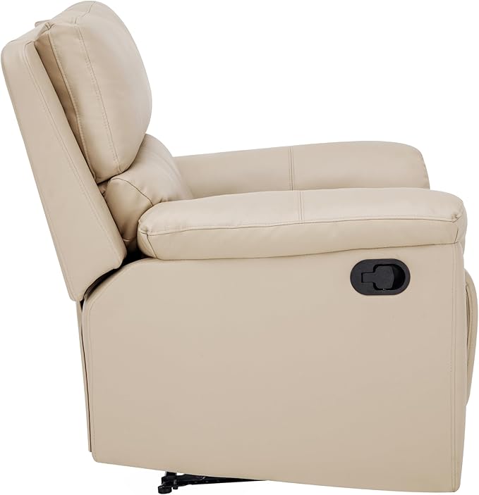 MINCETA Recliner Chairs,Modern Nursery Recliner 5" Wall Hugger Nursery Recliner with Overstuffed Arm and Back for Living Room,Set of 2,PU Leather in Khaki