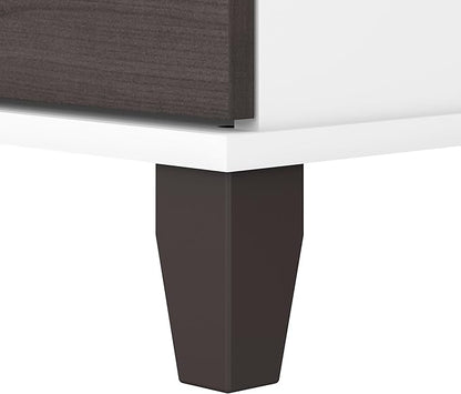 Bush Furniture 2 Drawer Lateral File Cabinet, Letter and Legal-Size Document Storage for Home or Professional Office, Somerset Collection, White and Storm Gray