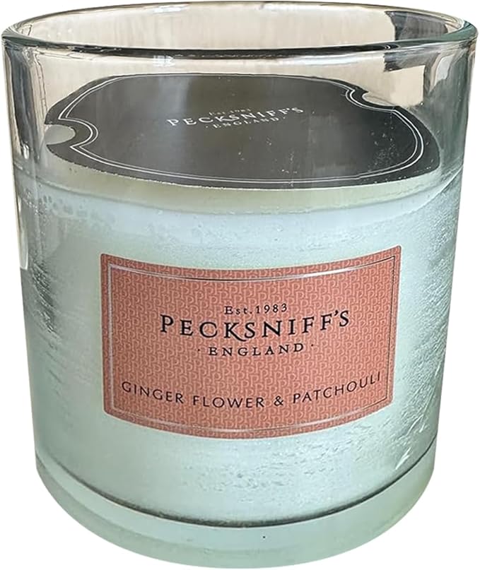 Pecksniff's Classic Gingerflower & Patchouli Scented Candle | 3 Wicks Candle with Dust Cover | 550g/19.4oz