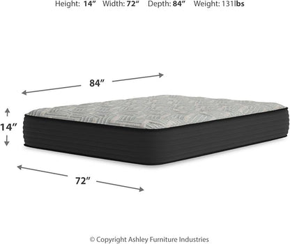 Signature Design by Ashley Twin Size Comfort Plus 10 Inch Hybrid Mattress with Lumbar Support Gel Memory Foam, Fiberglass Free, Mattress In A Box