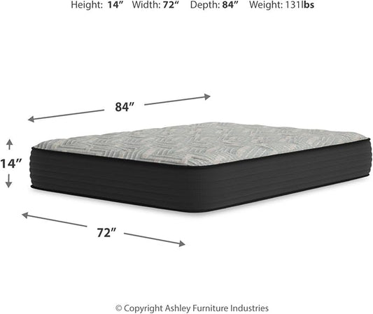 Signature Design by Ashley Twin Size Comfort Plus 10 Inch Hybrid Mattress with Lumbar Support Gel Memory Foam, Fiberglass Free, Mattress In A Box