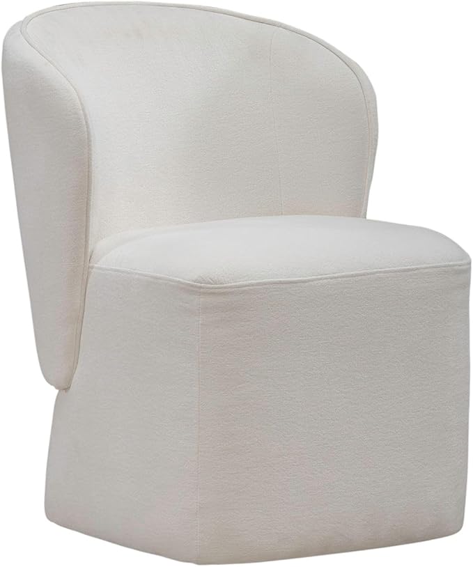 Liberty Furniture Accent Dining Chair with Castors - Rounded Arm - Ivory Upholstry