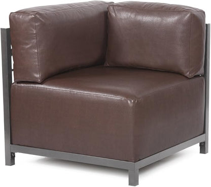 Howard Elliott Axis Chair with Cover for Both Indoor & Outdoor Seating, Cushioned Chair & Seating Titanium Frame Chair for Living Room, Office and Bedroom, 30.5 x 32.5 x 30 Inches, Avanti Pecan