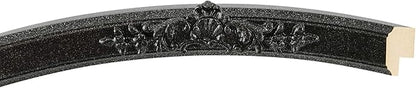 OVALCREST Oval Beveled Wall Mirror for Home Decor - Athena Style - Black Silver - 21" x 17" Outside Dimensions