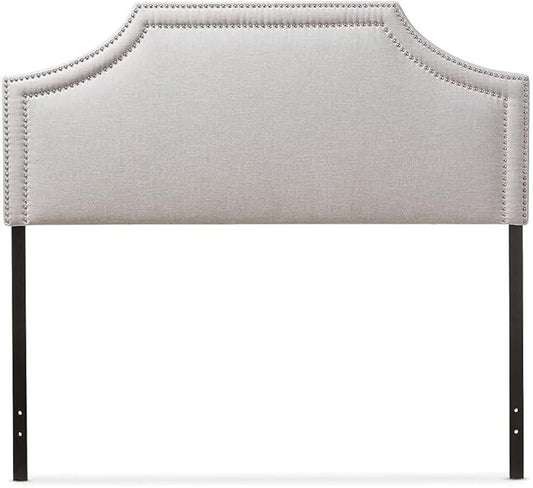 Maykoosh Eclectic Elegance Allure Modern and Contemporary Fabric Upholstered Headboard, Nailded Trim Head Board