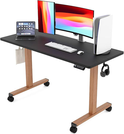 Monomi Electric Standing Desk, 55x24 Inches Height Adjustable Sit Stand up Desk, Large Ergonomic Home Office Desk with Memory Preset Controller,Black