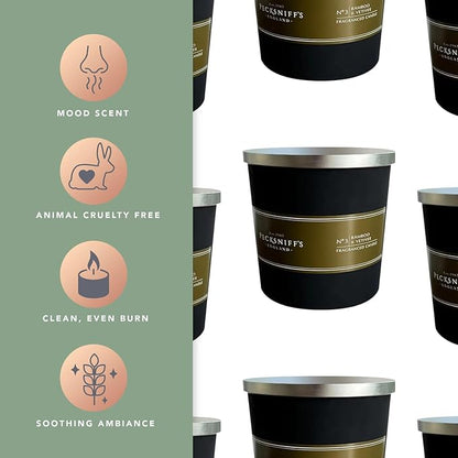 Pecksniffs Black Tall Bamboo and Vetiver Scented Candle | 3 Wicks, 283g/9.9oz