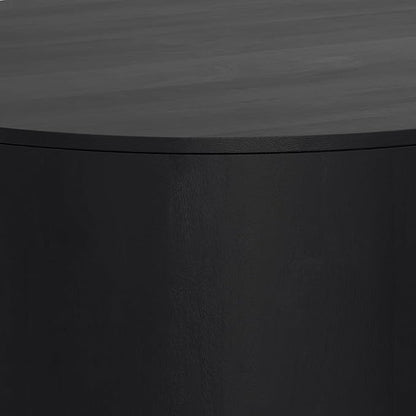 SIMPLIHOME Millbury Drum Coffee Table - 36 inch Wide Solid Mango Wood Round Living Room Table in Black, Contemporary Cocktail Table for Family Room or Lounge with Large Surface, Assembled