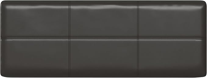 SIMPLIHOME Afton 48 inch Wide Contemporary Rectangle Storage Ottoman Bench in Tanners Brown Vegan Faux Leather, Assembled, For the Living Room and Bedroom