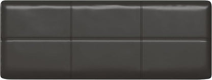 SIMPLIHOME Afton 48 inch Wide Contemporary Rectangle Storage Ottoman Bench in Tanners Brown Vegan Faux Leather, Assembled, For the Living Room and Bedroom