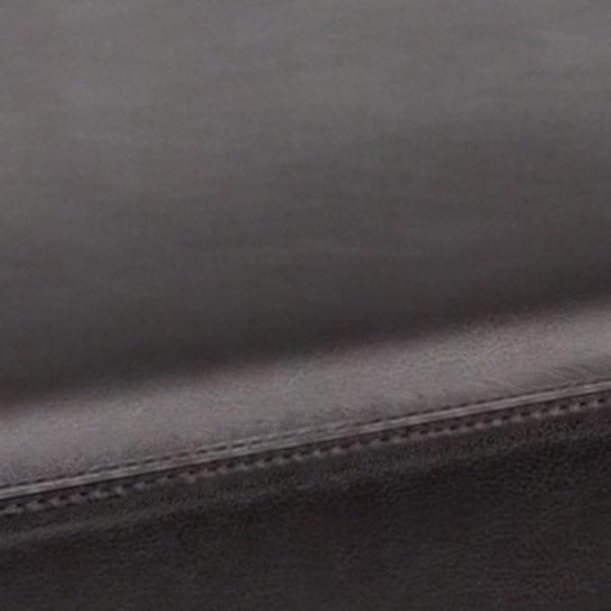 SIMPLIHOME Owen 48 inch Wide Mid Century Modern Rectangle Rectangular Storage Ottoman in Tanners Brown Vegan Faux Leather, Assembled, for the Living Room, Entryway and Family Room