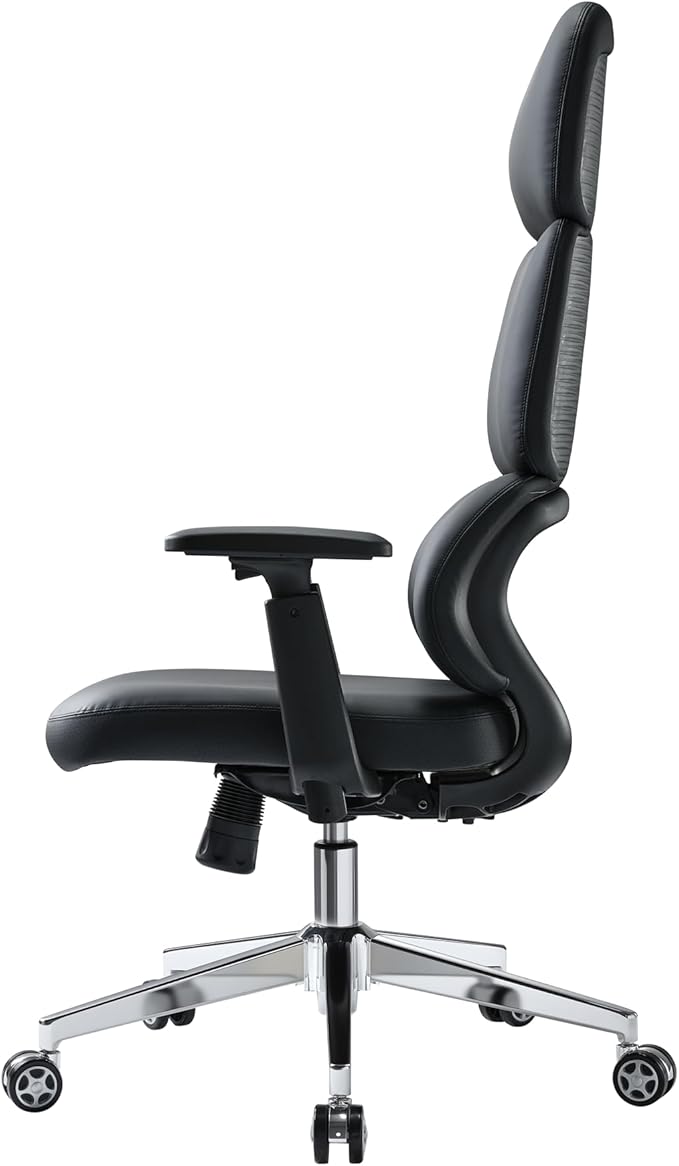 EUREKA ERGONOMIC Remi High Back Office Chair, PU Leather Office Chair with Wheels, Leather Desk Chair, Executive Office Chair Comfy for Home & Office, Black