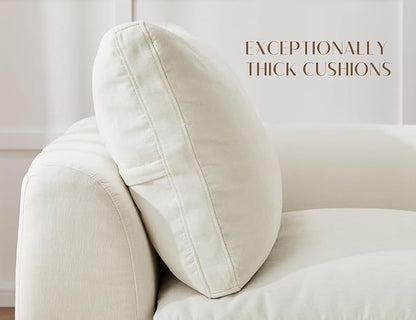 Oversized Cloud Sectional Couches for Living Room, Boneless U Shaped Couch with Ottoman, 4 Seater Modular Sectional Sofa, Warm White