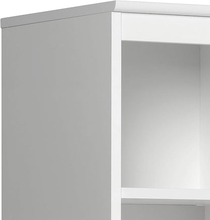 Prepac Narrow Coat Rack Freestanding Hall Tree with 3 Hooks, Entryway Furniture for Coat and Shoe Storage, Entryway Organization with an Adjustable Shelf, 14.75"W x 72.5"H x 15.5"D, White