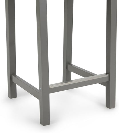 Amazon Basics Wooden Bar Stool with Backrest 24", Grey, 1 Unit