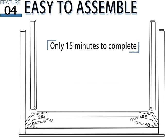 Modern Simple Style Computer Desk Standing Table 24x48 Inches Office Desk Computer Table Study Writing Desk Workstation for Home Office Black Metal Frame