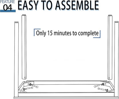 Modern Simple Style Computer Desk Standing Table 24x48 Inches Office Desk Computer Table Study Writing Desk Workstation for Home Office Black Metal Frame