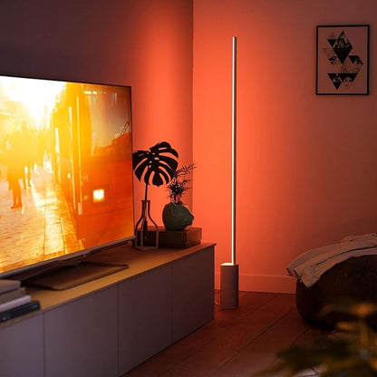 Philips Hue Signe Smart Color Changing Floor Lamp, Black, White and Color Ambiance, Pack of 1, Control with Hue App, LED Floor Lamp Works with Alexa, Google Assistant, and Apple Homekit