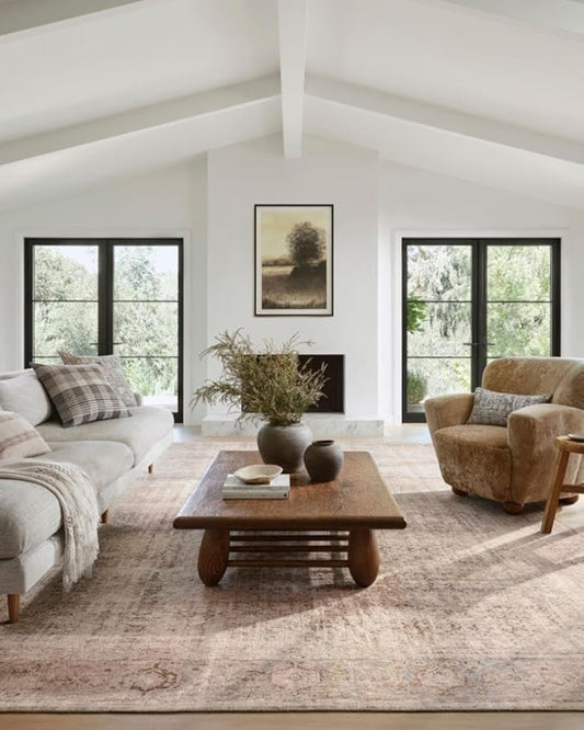 Loloi Amber Lewis Georgie Collection GER-02 Ocean/Sand 2'-3" x 3'-9", .19" Pile Height, Accent Rug