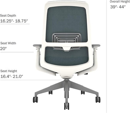 Haworth Soji Office Chair with Ergonomic Adjustments and Lumbar Support, Flexible Mesh Back (Mist)