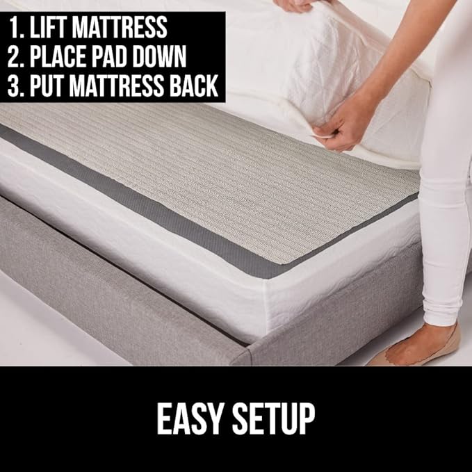 GORILLA GRIP Non Slip Mattress Gripper, Prevents Mattresses from Sliding and Holds Bed in Place, Pad Grips Beds, Sofa, Couch, Chair Cushions and Helps Keep Topper from Slipping, Easy Trim Pads, Queen