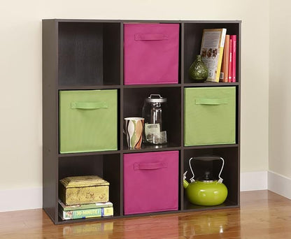 ClosetMaid 9 Cube Laminated Wood Stackable Open Bookcase Display Shelf Organizer for Household, Living Rooms, and Studies, Espresso