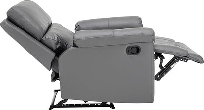 MINCETA Recliner Chairs,Modern 5" Wall Hugger Nursery Recliner with Overstuffed Arm and Back for Living Room,Set of 2,PU Leather in Gray