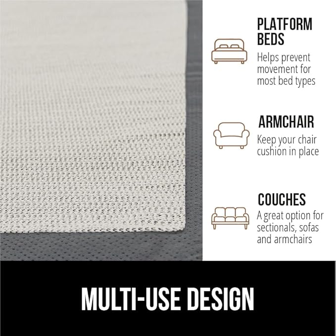 GORILLA GRIP Non Slip Mattress Gripper, Prevents Mattresses from Sliding and Holds Bed in Place, Pad Grips Beds, Sofa, Couch, Chair Cushions and Helps Keep Topper from Slipping, Easy Trim Pads Twin XL