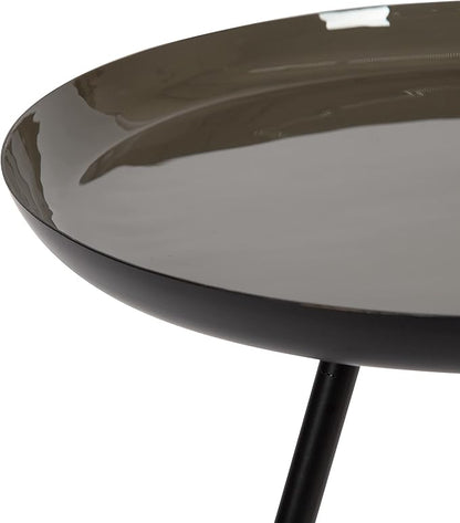 Kate and Laurel Laranya Modern Side Table 15 x 15 x 23 Brown and Black Chic Minimalist Bedroom Nightstand Table