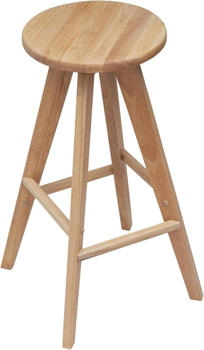 JONATHAN Y BSL2001A Ceren 30.5" MidCentury Industrial Round Solid Wood Backless Bar Stool for Home, Kitchen, Dining Room, Workspaces, Cafes and Resturants, Natural