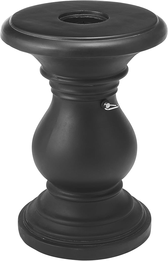 Christopher Knight Home Oriana MGO Outdoor Patio Side Table Umbrella Base, Heavy Duty Patio Umbrella Stand Outdoor Base with Hand-Turn Tightening Knob, Lounger Small Patio Coffee Table, Black
