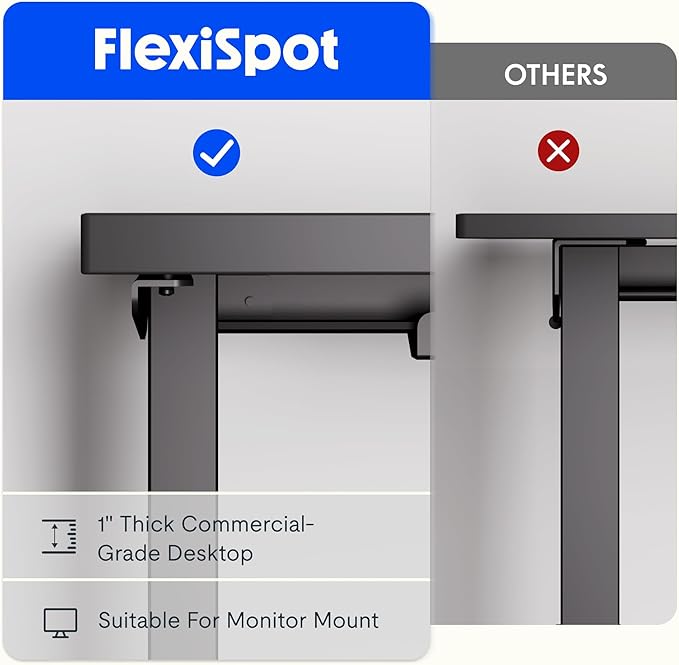 FLEXISPOT L Shaped Standing Desk, 63 x 47 Inch Electric Height Adjustable Corner Desk, Sit Stand Computer Workstation, Preset Controller, Home Office, Black Frame with Rustic Brown Top