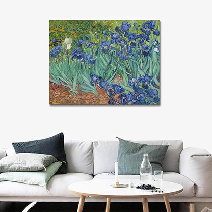 Wieco Art Irises Extra Large Modern Gallery Wrapped Floral Giclee Canvas Prints By Van Gogh Famous Flowers Oil Paintings Reproduction Artwork Pictures on Canvas Wall Art