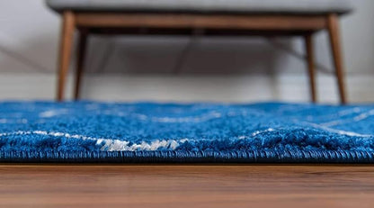 Unique Loom Trellis Frieze Collection Area Rug - Geometric (7' 10" x 10' Oval, Navy Blue/ Ivory)