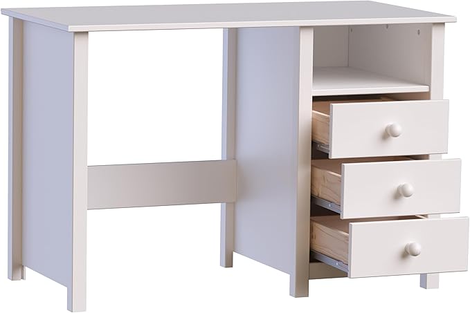 From the Tree Furniture Solid Wood Desk with Drawers – Compact Study Desk for Kids & Adults, Space-Saving Home Office Writing Table, Real Pine Construction