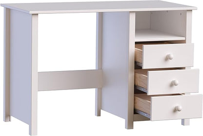 From the Tree Furniture Solid Wood Desk with Drawers – Compact Study Desk for Kids & Adults, Space-Saving Home Office Writing Table, Real Pine Construction