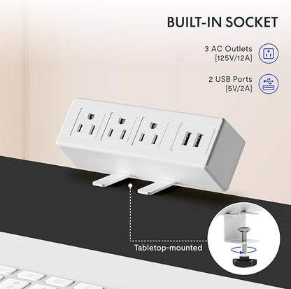 FLEXISPOT EN2 Whole-Piece Standing Desk with Clamp Power Strip, 48 x 30 Electric Stand Up Height Adjustable Desk with Cable Management (White Frame + 48" Black Walnut Desktop, 2 Packages)