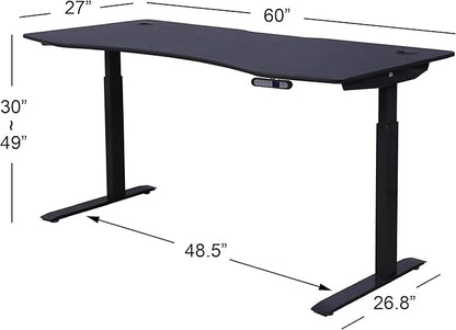 ApexDesk Elite Pro Series 60" x 27" Electric Height Adjustable Stand up Desk, Sit Stand Home Office Desk, Computer Desk - Curved Black