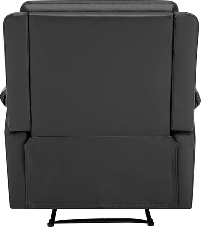 MINCETA Recliner Chairs,Modern 5" Wall Hugger Nursery Recliner with Overstuffed Arm and Back for Living Room,PU Leather in Black