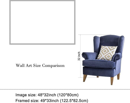 Wieco Art Extra Large Silver Framed Canvas Print Water Lilies by Claude Monet Paintings Reproduction Modern Canvas Wall Art for Home and Office Decoration Abstract Artwork