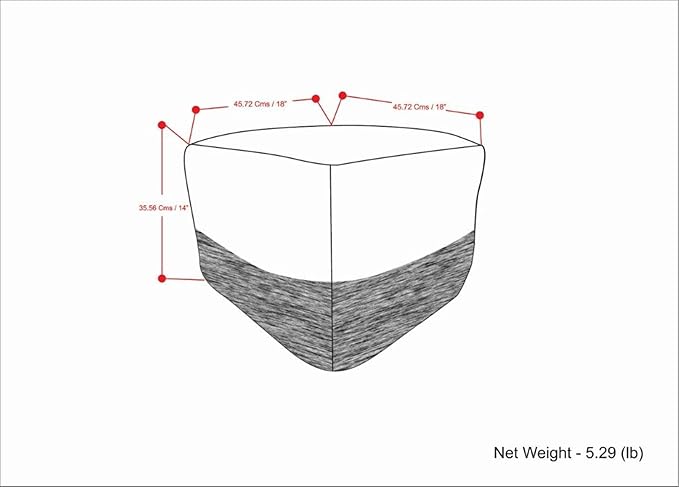 SIMPLIHOME Macie Boho Square Woven Outdoor/ Indoor Pouf in Grey and White Recycled PET Polyester for the Living Room, Bedroom and Kids Room