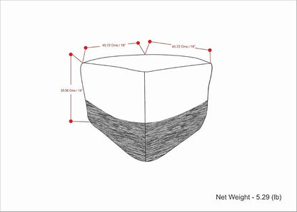 SIMPLIHOME Macie Boho Square Woven Outdoor/ Indoor Pouf in Grey and White Recycled PET Polyester for the Living Room, Bedroom and Kids Room