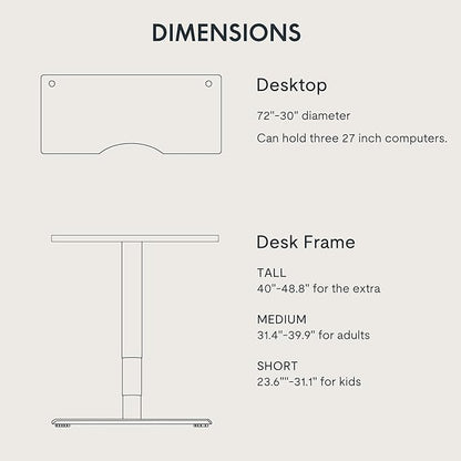 FLEXISPOT E6 MAX Bamboo 72x30 Inch Dual Motor 3-Stage Heavy Duty Standing Desk, 330lbs Weight Capacity, Height Adjustable Desk w/Cable Management & Wheels (Solid Bamboo Curved Desktop + White Frame)
